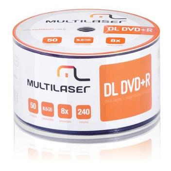 Midia Cd virgem DVD-R 240min 8.5gb Shrink Imprimivel 50 Und