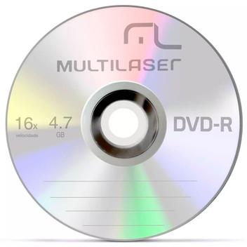 Mídia DVD-R 4.7GB 16x 50 unidades Shrink Multilaser - DV061 - DVD