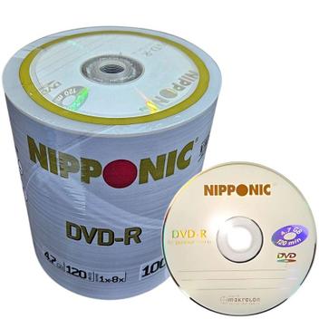 Mídia Gravável DVD-R 8x 4.7GB Nipponic 100 Und. Virgem - DVD