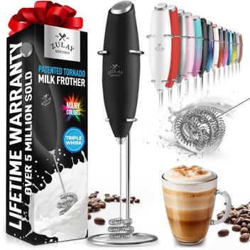 【milk】 Milk Frother Zulay Kitchen Tornado Whisk portátil preto - Mini