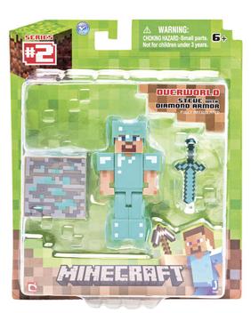 Boneco Minecraft Steve De E Cavalo Com Armadura De Diamante