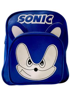 Saco sonic preto de luxo e azul sonic para crianças, personagem do