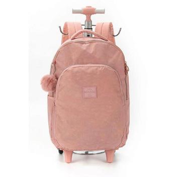 Mochila Com Rodinha Up4You Crinkle G Nude - Luxcel - Mochilas