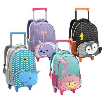 Mochila de Rodinha Pequena Escolar Creche Pré-escola Infantil 9L Menina ...