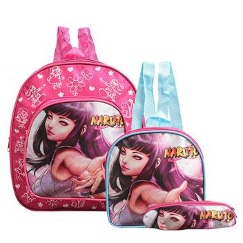 Kit Mochila Escolar Infantil Hinata Anime Naruto Rosa Costa Desenho Do  Tecido Hinata (naruto)