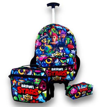 Mochila escolar infantil com rodinha Brawl Start - banca da val ...