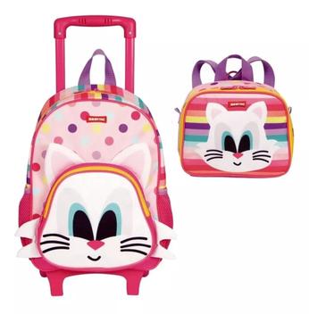 Mochila Orelhinha de Gato Rosa Bebê Cat Patinha