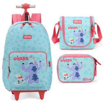 Sac à Dos Enfant Stitch Rose - 28x22x11 Cm, PU, Pompom Déco (Fille)
