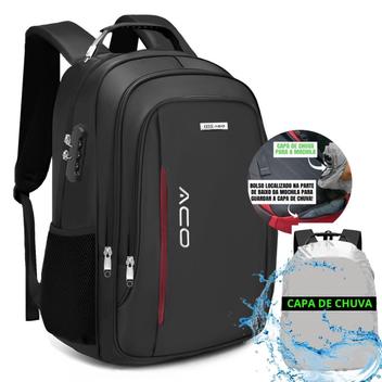 Mochila Masculina Feminina Com Cadeado e Capa de Chuva - Aco - Mochilas ...