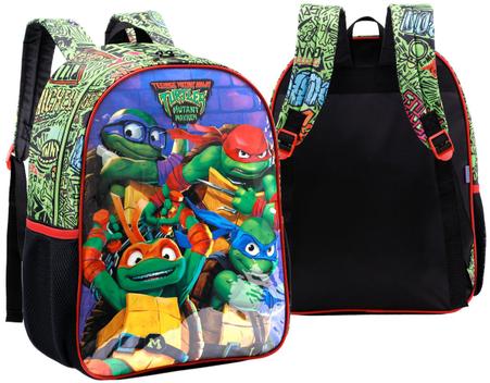 Mochila Tartaruga Ninja Bolsa Escolar Infantil Costas Grande - Xeryus ...