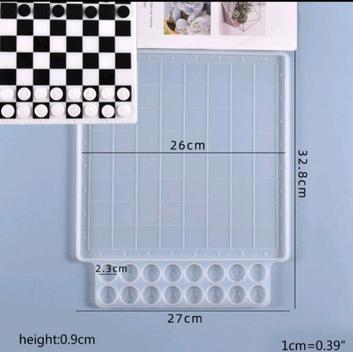 molde de silicone para resina epóxi jogo dama