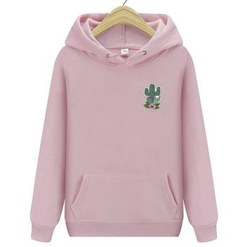 Moletom Canguru Cacto Flor Tumblr Fofo Casaco Algodão Inove