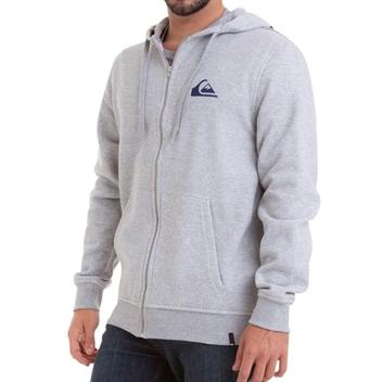 Moletom Quiksilver Aberto Best Wave Open Masculino Cinza