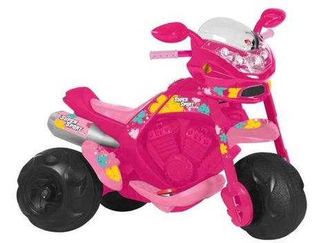 Moto Elétrica Infantil Bandeirante GT2 Turbo 12V Rosa - Bandeirante - 2562  BAND2562