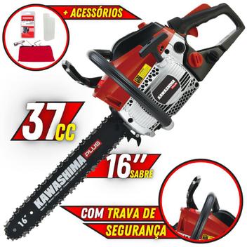 Motosserra KCS380P À Gasolina 37,2cc 2T Com Sistema Antivibração + Corrente  57 Elos e Sabre 16 Pol - Kawashima - Motosserra - Magazine Luiza