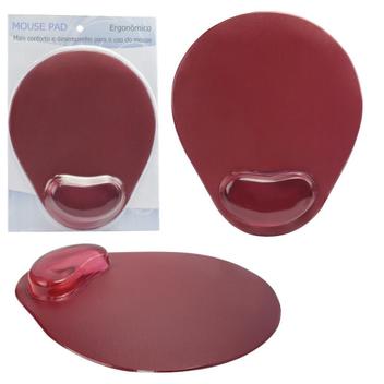 Mouse pad Ergonômico com apoio de Pulso em gel Cor Vermelho Anti ...
