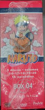 NARUTO BOX 04 - DVD NARUTO 05 DISCOS ( VOLUMES 16 - 17 - 18 - 19 e