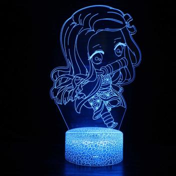 Lampe Illusion 3D Led Veilleuse Kimetsu No Yaiba Nezuko Kamado Figure Pour Chambre Décor Enfants