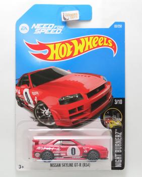 李*様 Hot Wheels Nissan Skyline GT-R (R34) Nissan Skyline GT-R (R34) - Need for Speed 83 - 1/64 - Hot