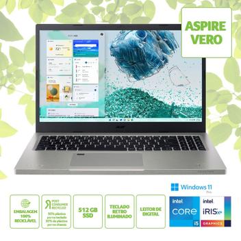Notebook - Acer Av15-51-59dz I5-1155g7 1.00ghz 8gb 512gb Ssd Intel Iris Xe Graphics Windows 11 Pro Vero 15,6