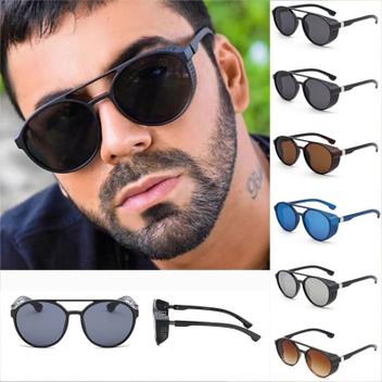 Óculos De Sol Masculino Vintage Steampunk Retrô Modelos Alok - Preto ...