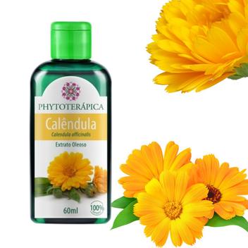 PHYTOTERAPICA - Extrato Oleoso de Calêndula - Aromaterapia - Pele e Cabelo  - Possui ação calmante e refrescante para pele sensível, avermelhada e