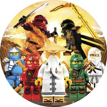 Painel Redondo 1,5x1,5m Kai Ninjago Lego Netflix Desenho 3d