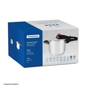 Panela de Pressão Solar Tramontina Aço Inox 6 Litros 22cm 62516/223 ...