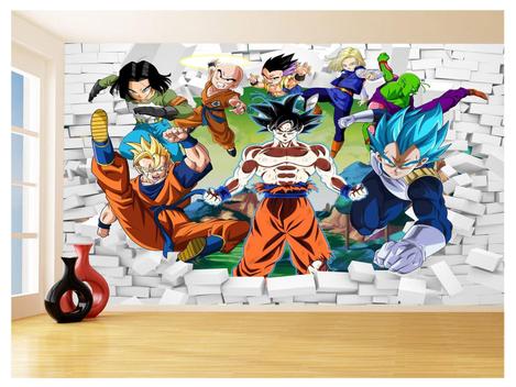 Papel De Parede 3D Dragon Ball Goku Vegeta Anime 3,5M Dbz15 - Você Decora -  Papel de Parede - Magazine Luiza