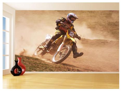 Papel De Parede 3D Moto Cross Trilha Terra Mx 3,5M Bkm27 em Promoção na  Americanas