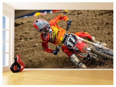 Papel De Parede 3D Moto Cross Trilha Terra Mx 3,5M Bkm27 em Promoção na  Americanas