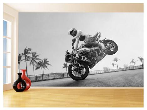 Papel De Parede 3D Moto Grau Empinando Manobra 3,5M Bkm43 - Você Decora -  Papel de Parede - Magazine Luiza