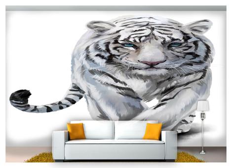 Papel De Parede 3D Animais Tigre Preto E Branco 3,5M Anm559 - Você Decora -  Papel de Parede - Magazine Luiza