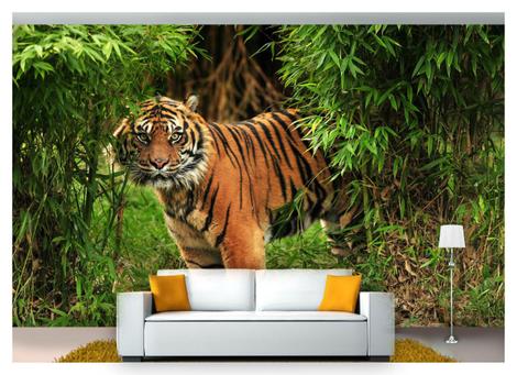 Papel De Parede Animais Tigre Paisagem 3D 7,50M² Anm238 no Shoptime