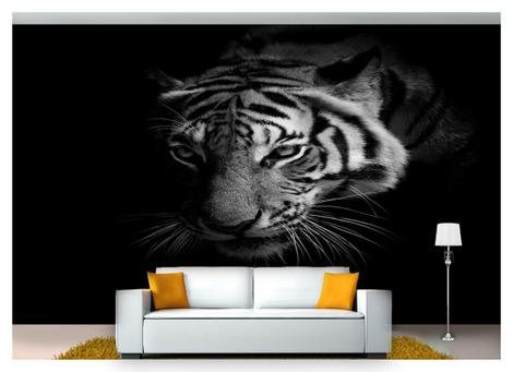 Papel De Parede 3D Animais Tigre Preto E Branco 3,5M Anm560 - Você Decora -  Papel de Parede - Magazine Luiza