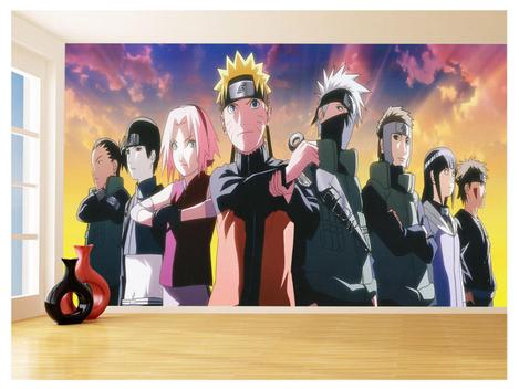 Compra online de Pôsteres de anime Naruto, arte de alta qualidade, adesivos  de parede, presente de Natal, sala de casa, imagens de personagens de desenhos  animados