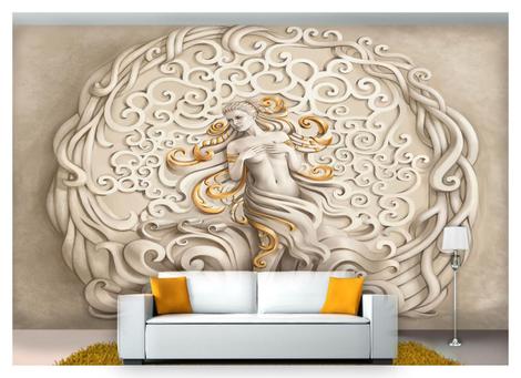 Papel De Parede Arte Mulher Cabelos Corpo 3D At57 - Você Decora - Papel ...