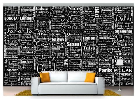 Papel De Parede Nomes Cidades Capitais Mundo 6M² Ncd195 - Você Decora ...