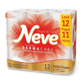 Papel Higiênico Neve Toque de Seda 12 rolos 20 metros - Papel Higiênico ...