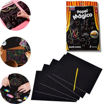 Papel Magico para Colorir Magic Paper Educativo Desenhar A4 - Kaz ...