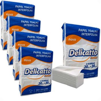 Papel Toalha Interfolha Luxo Banheiro 100% Virgem 5 Pacotes - DELICATTO ...