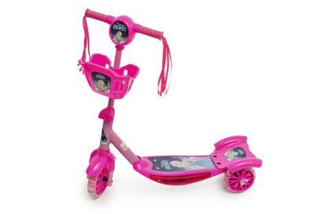 Patinete Rosa Com Cesta Infantil Luz e Som Princesas 3 Rodas - Pop  Brinquedos - Patinete Infantil 3 Rodas - Magazine Luiza