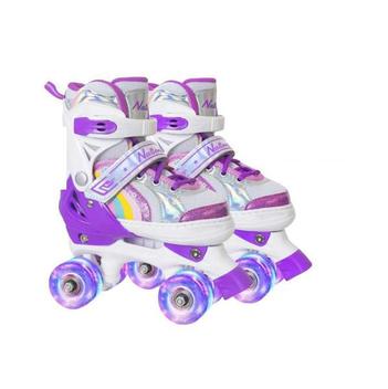 Patins 4 rodas c/ regulagem arco iris roxo 29-32 - ESM - Patins 4 Rodas ...