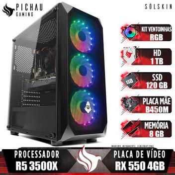 PC Gamer Pichau Basra, Ryzen 5 3400G, A320M, 8GB DDR4, HD 1Tb