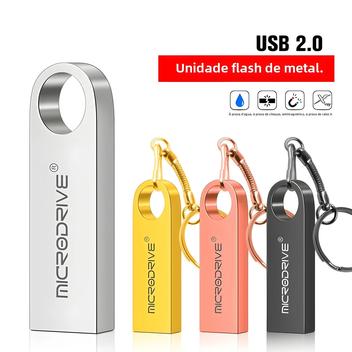 Pendrive 128GB USB 3.0 - Mini Design à Prova D'Água Com Furo Para Cordão