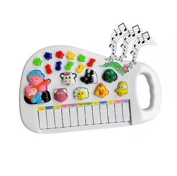 Brinquedo Infantil Pianinho Musical Fazendinha Musicas Sons de Animais luz e alça Cor: Tambor Laranja no Shoptime