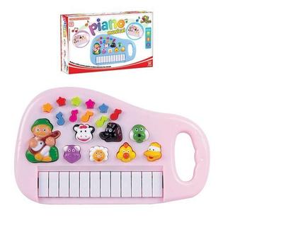 Brinquedo Teclado Piano Musical Infantil Fazendinha Rosa no Shoptime