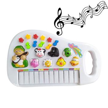 Teclado Infantil Fazendinha Branco Sons Animais Bebês Piano
