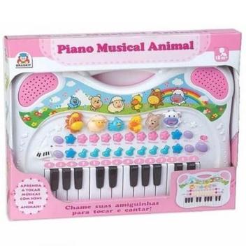 Piano Teclado Musical Animal Infantil Fazendinha Braskit na