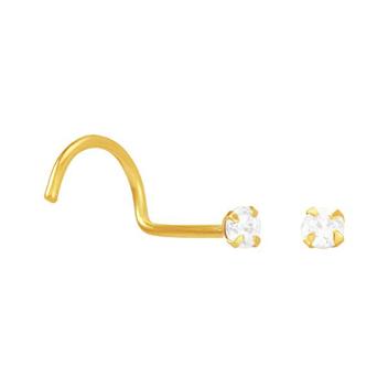 Piercing de Ouro Branco 18k Nariz/Orelha com Diamante de 2 pts ac06920 -  Joiasgold Mobile